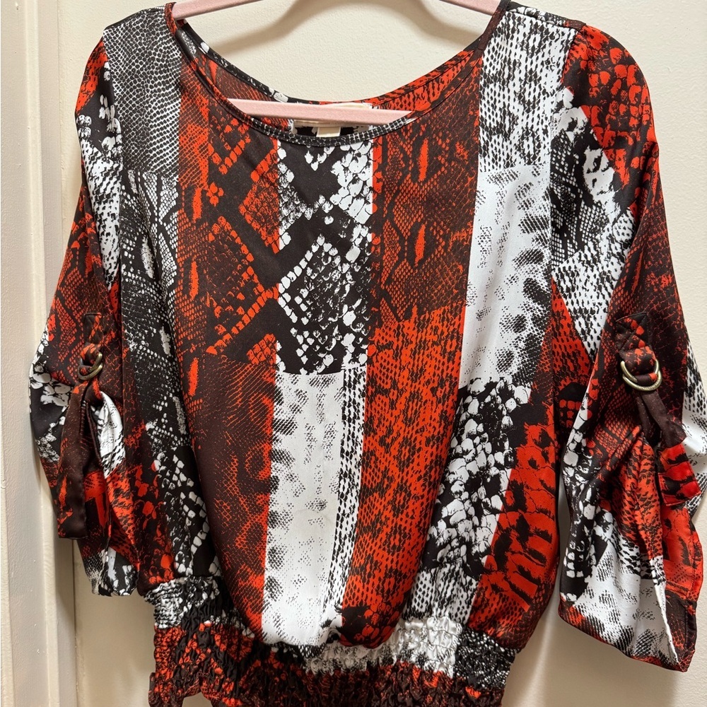 Stylish Red and Black Women's Top from Michael Kors